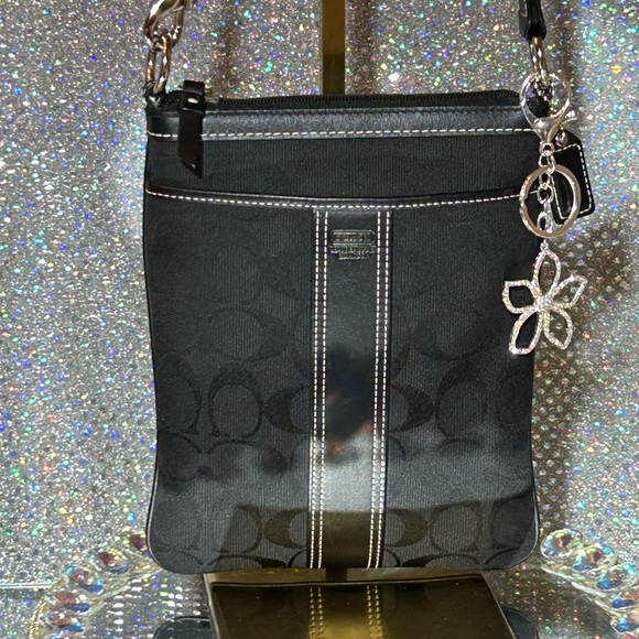 Coach Handbags - Coach 2005 Black Crossbody Bag with Silver Accents